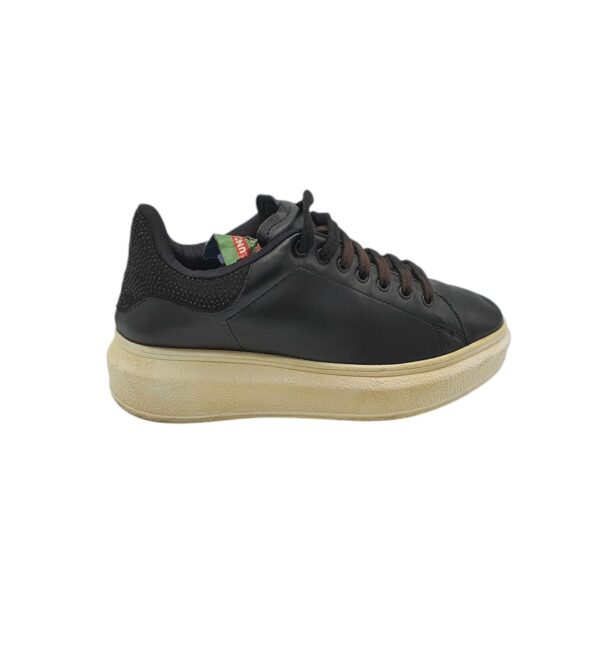 Adidasi dama 39, imitatie de piele, negru - imagine 1