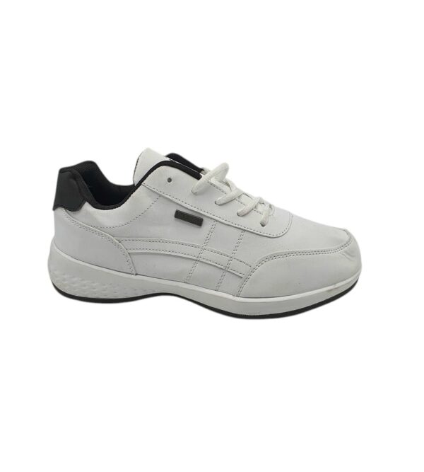 Adidasi barbati Fashion 44, imitatie de piele, alb - imagine 1