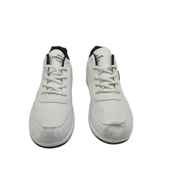Adidasi barbati Fashion 44, imitatie de piele, alb - imagine 3