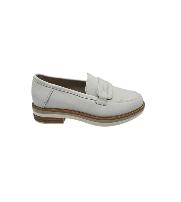 Mocasini dama 39, piele, alb - imagine 1