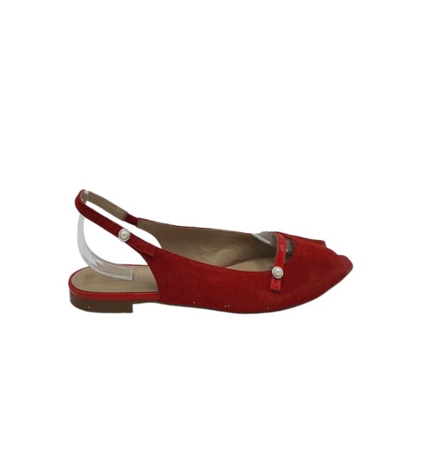 Sandale dama Madeleine 42, piele intoarsa, rosu - imagine 1