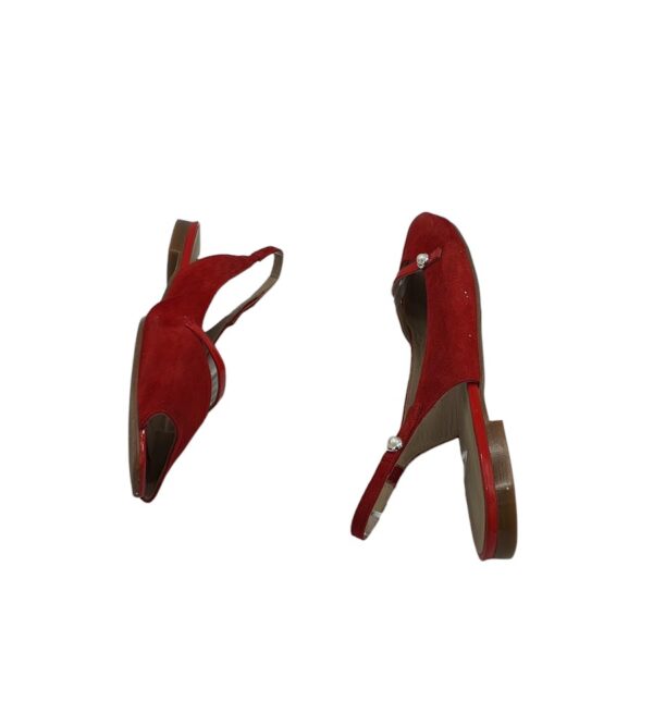 Sandale dama Madeleine 42, piele intoarsa, rosu - imagine 4