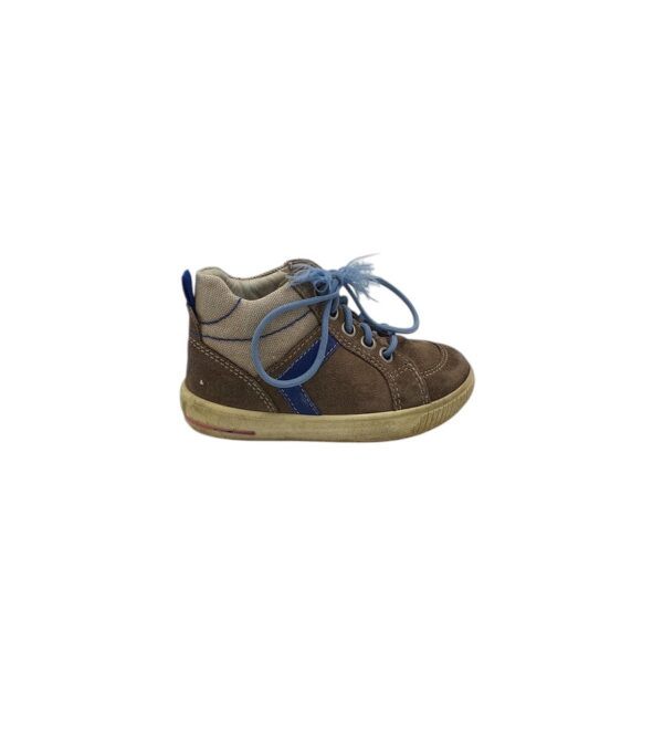 Adidasi copii Superfit 24, piele intoarsa, material textil, maro - imagine 1
