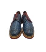 Pantofi barbati 44, piele, albastru - imagine 3