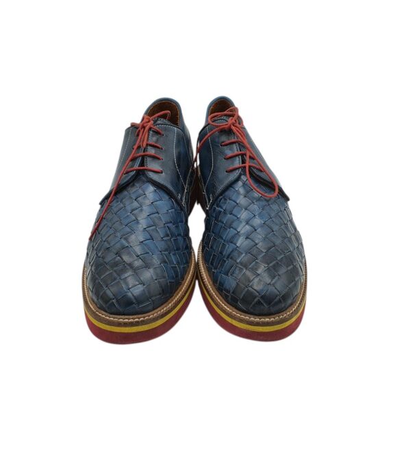 Pantofi barbati 44, piele, albastru - imagine 3
