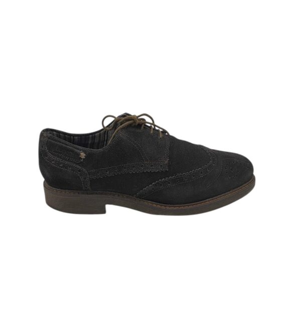 Pantofi barbati Bugatti 45, piele intoarsa, negru - imagine 1