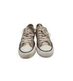 Tenisi dama Converse 37, material textil, argintiu - imagine 3