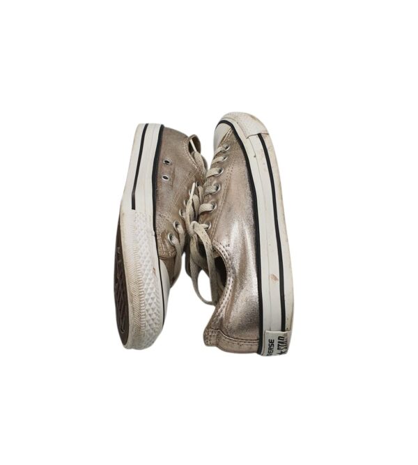 Tenisi dama Converse 37, material textil, argintiu - imagine 4