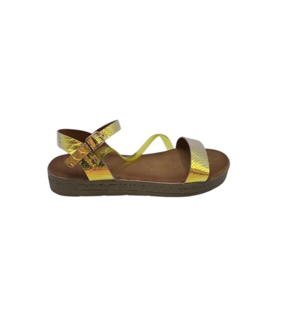 Sandale dama Est Int 38, imitatie de piele, alte materiale, auriu - imagine 1