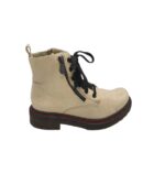 Ghete dama Rieker 38, imitatie de piele, crem