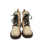 Ghete dama Rieker 38, imitatie de piele, crem - imagine 3