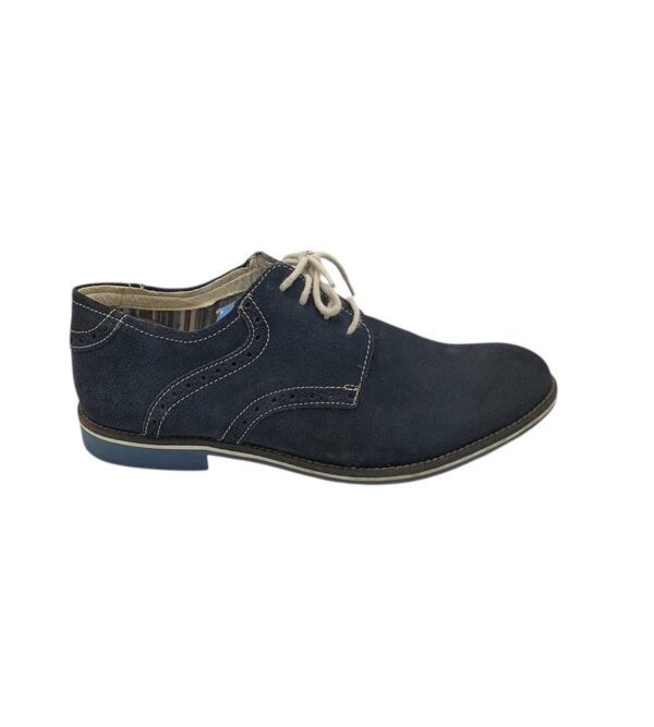 Pantofi barbati Vanderlaan 45, piele intoarsa, bleumarin - imagine 1