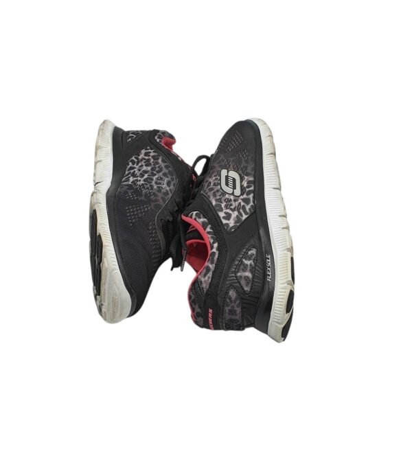 Adidasi dama Skechers 38, material textil, negru alb - imagine 4