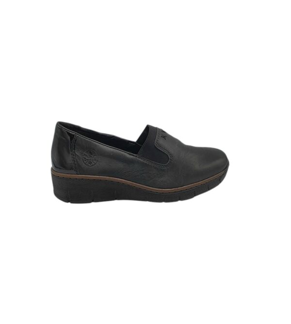 Pantofi dama Rieker 39, piele, imitatie de piele, negru - imagine 1