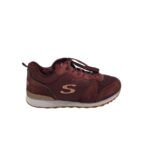 Adidasi barbati Skechers 41, piele intoarsa, material textil, visiniu