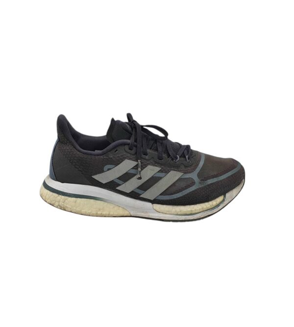 Adidasi barbati Adidas 42, material textil,  imitatie de piele, gri negru - imagine 1