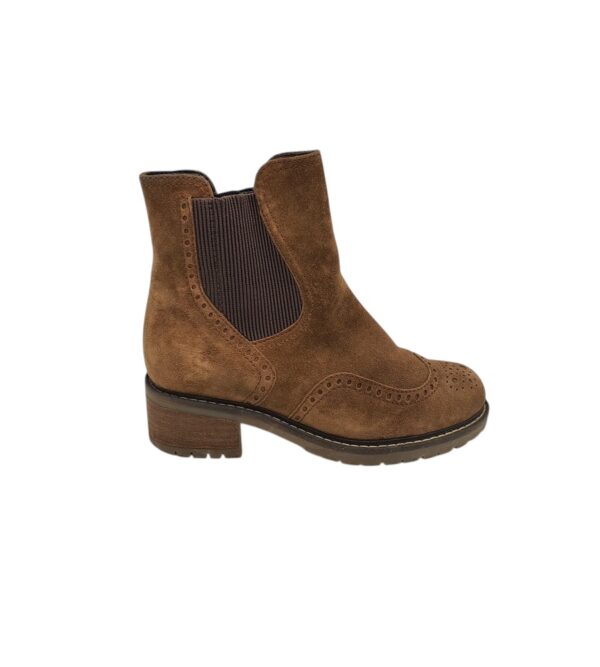 Botine dama Gabor 37, piele intoarsa, maro - imagine 1