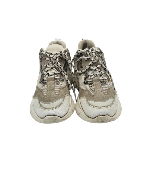 Adidasi dama Steve Madden 40, piele, material textil, alb gri - imagine 3