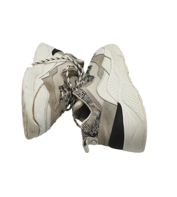 Adidasi dama Steve Madden 40, piele, material textil, alb gri - imagine 4