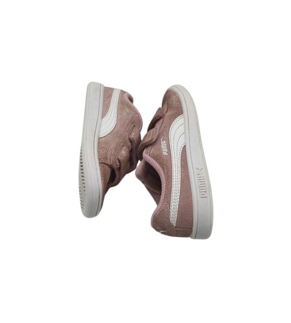 Adidasi copii Puma 26, piele intoarsa, bej - imagine 4