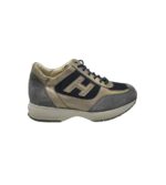 Adidasi dama Hogan 40, piele intoarsa, piele, gri auriu