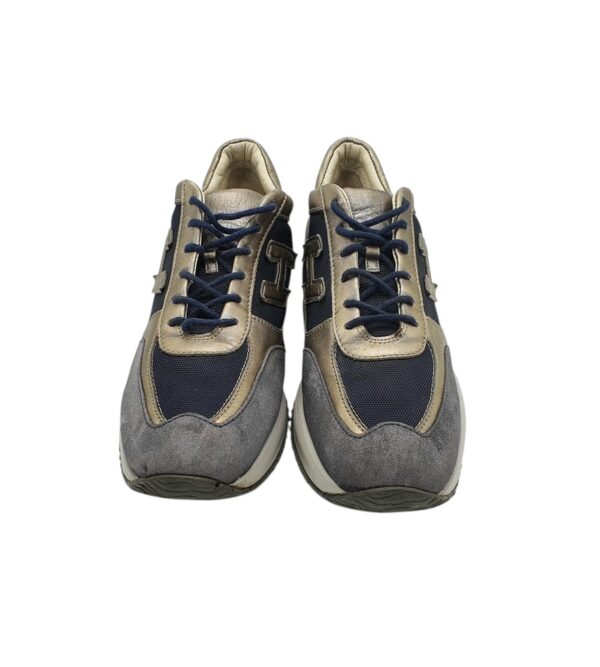 Adidasi dama Hogan 40, piele intoarsa, piele, gri auriu - imagine 3