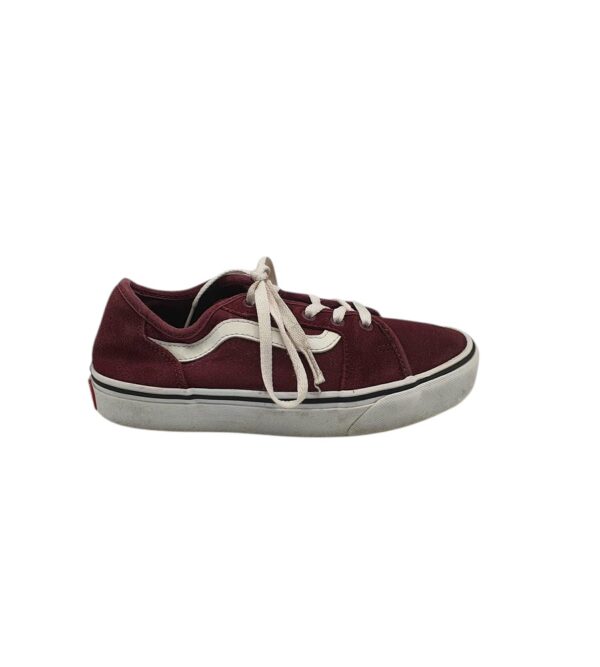 Tenisi dama Vans 38, piele intoarsa, material textil, visiniu - imagine 1