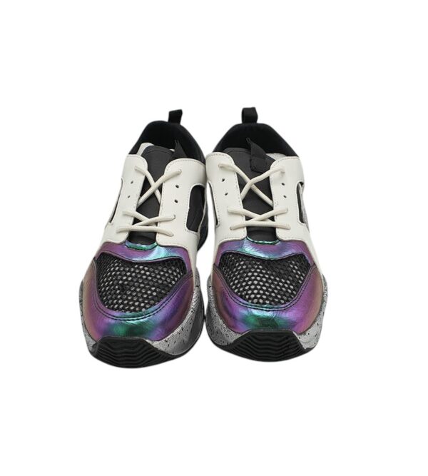 Adidasi dama AH 40, material textil, imitatie de piel, alb mov - imagine 3