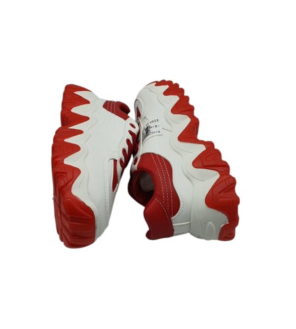 Adidasi dama Ah 36, imitatie de piele, alb rosu - imagine 4