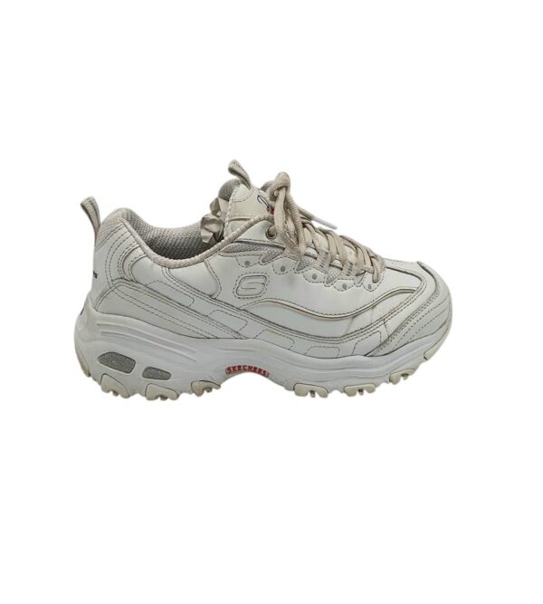 Adidasi dama Skechers 38, imitatie de piele, material textil, alb - imagine 1