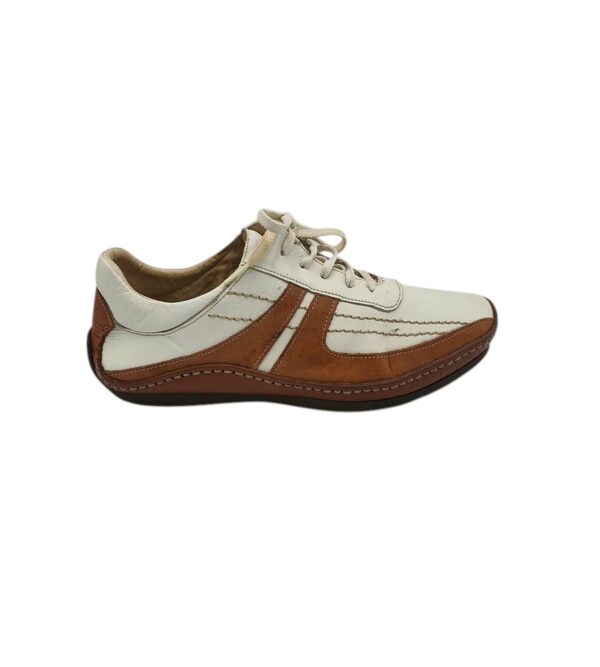 Mocasini Strauss 43, piele, maro alb - imagine 1