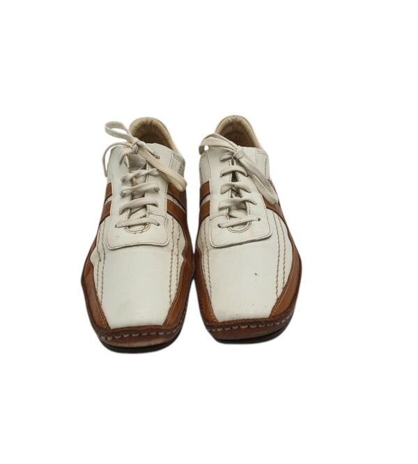 Mocasini Strauss 43, piele, maro alb - imagine 3