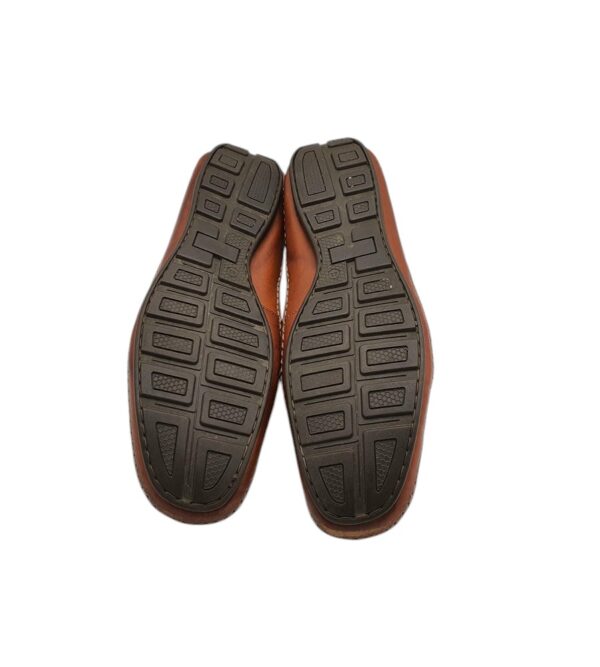 Mocasini Strauss 43, piele, maro alb - imagine 5