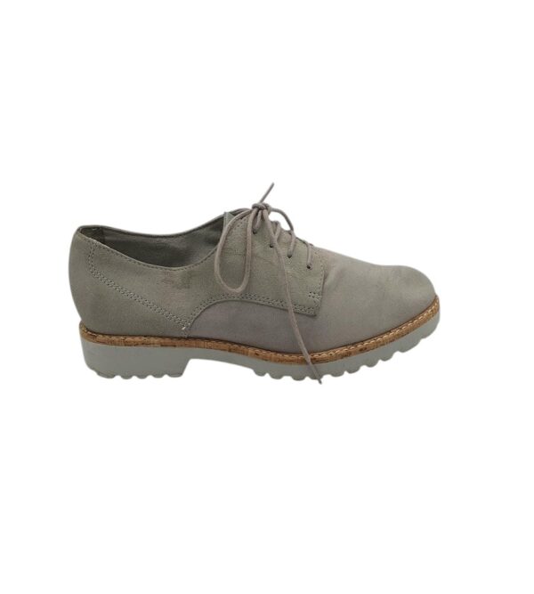 Pantofi dama Tamaris 38, piele intoarsa, gri - imagine 1