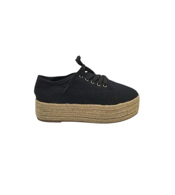 Espadrile dama Truffle 38, material textil, negru - imagine 1