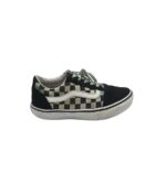 Tenisi dama Vans 37, piele intoarsa, material textil, alb negru