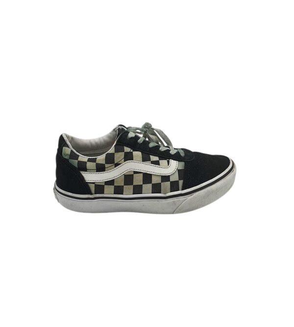 Tenisi dama Vans 37, piele intoarsa, material textil, alb negru - imagine 1