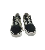 Tenisi dama Vans 37, piele intoarsa, material textil, alb negru - imagine 3