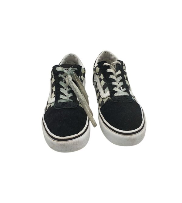 Tenisi dama Vans 37, piele intoarsa, material textil, alb negru - imagine 3