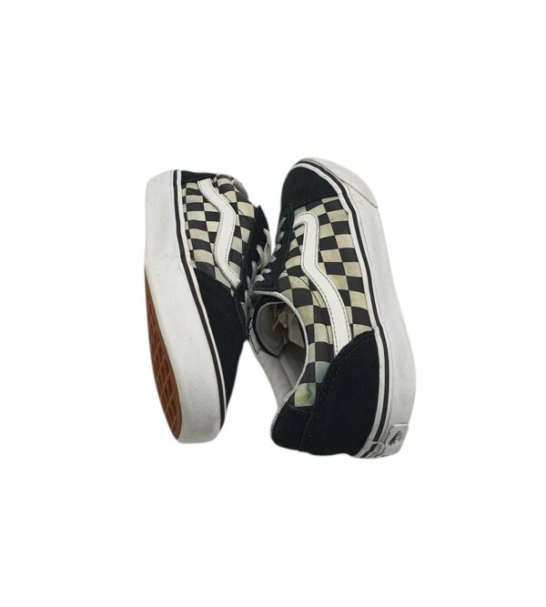 Tenisi dama Vans 37, piele intoarsa, material textil, alb negru - imagine 4
