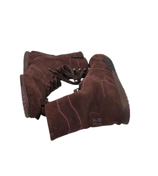 Ghete dama Esprit 37, piele intoarsa, maro - imagine 4