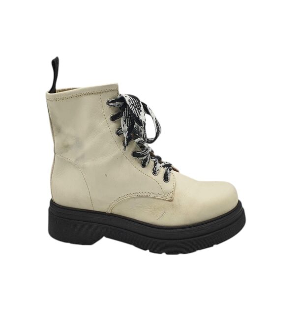 Ghete dama Go+ 40, piele, alb - imagine 1