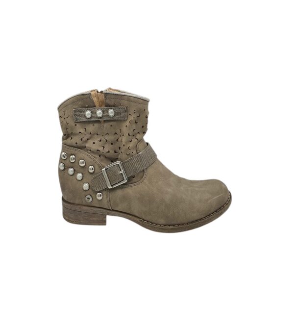 Botine dama Rieker 37, imitatie de piele, bej - imagine 1