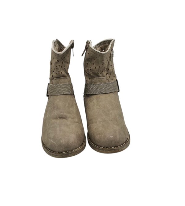 Botine dama Rieker 37, imitatie de piele, bej - imagine 3
