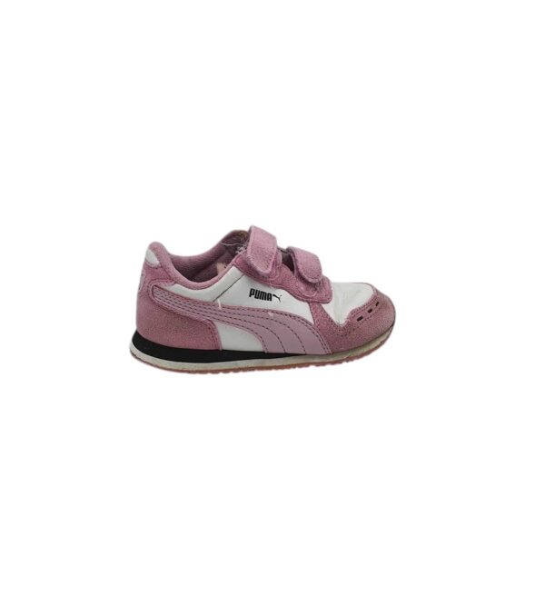 Adidasi copii Puma 26 , piele intoarsa , roz alb - imagine 1