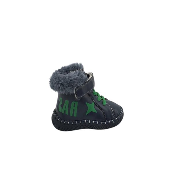 Ghete copii Ras 19, imitatie de piele, albastru, imblanite - imagine 1
