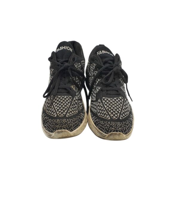 Adidasi dama Fashion 40, material textil, negru alb - imagine 3