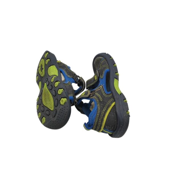 Sandale copii 27, imitatie de piele, negru albastru - imagine 4