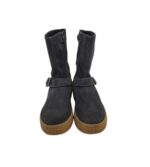 Cizme copii Lurchi 35, piele intoarsa, material textil, gri - imagine 3