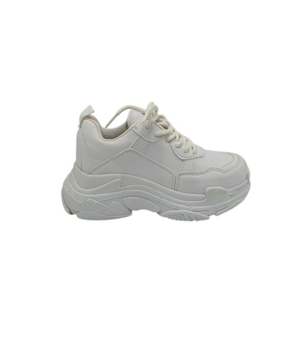 Adidasi dama Nly 36, imitatie de piele, alb - imagine 1